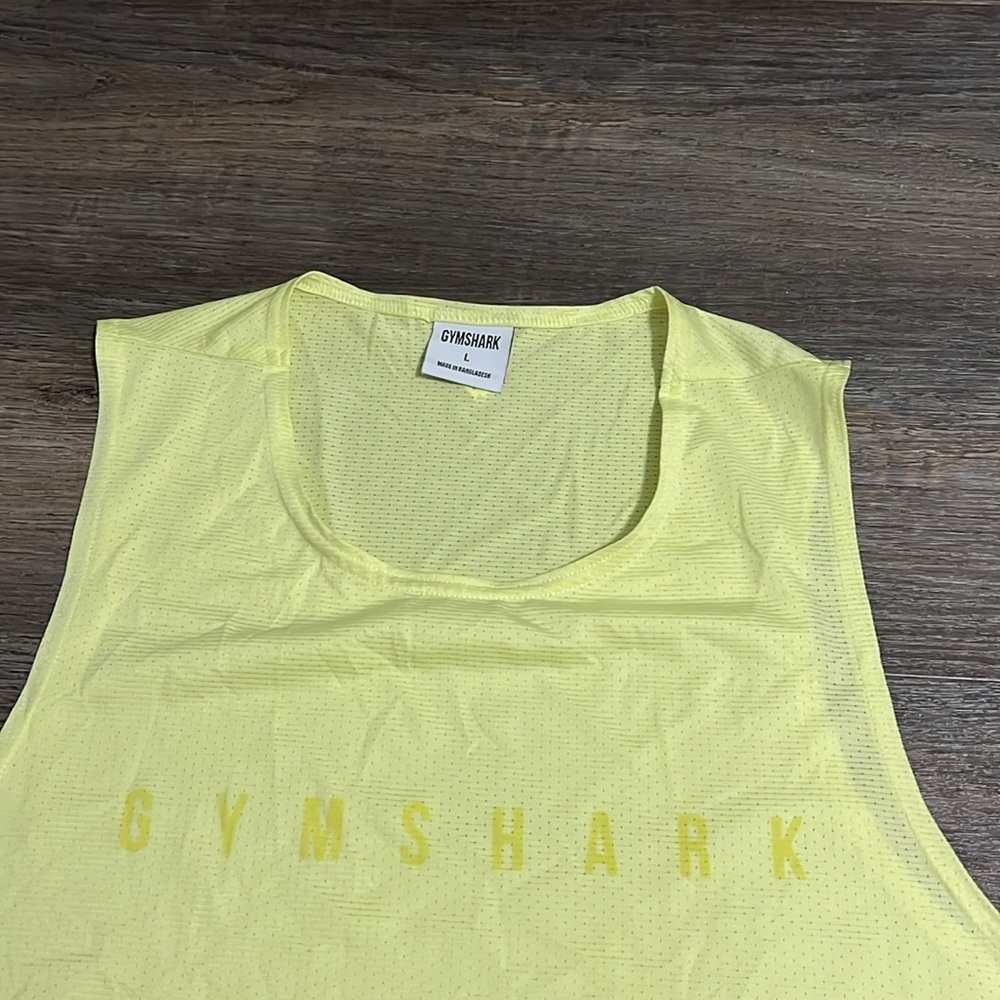 Gymshark Yellow Lightweight Mesh Men’s Athletic Tank Top Large - Picture 11 of 14